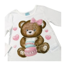 Pijama Longo Feminino Estampa Ursa Brilha no Escuro 1001644 - Kyly