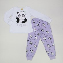 Pijama Longo Feminino Estampado Panda