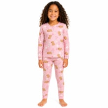 Pijama Longo Feminino Térmico Estampado Capivara 7335 - Bicho Bagunça