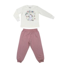 Pijama Longo Feminino Unicórnio Brilha no Escuro 9311 - Bicho Bagunça