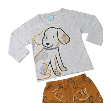 Pijama Longo Masculino Estampa Cachorro Brilha no Escuro 1001648 - Kyly