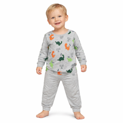 Pijama Longo Masculino Estampa Dinossauros 9314 - Bicho Bagunca