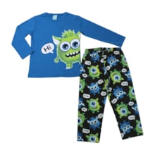 Pijama Longo Masculino Estampa Mostro Brilha no Escuro 1001647 - Kyly