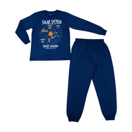 Pijama Longo Masculino Estampa Space Brilha no Escuro 9320 - Bicho Bagunça