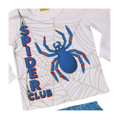 Pijama Longo Masculino Estampa Spider Brilha no Escuro 26513 - Rollu
