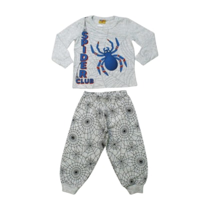 Pijama Longo Masculino Estampa Spider Brilha no Escuro 26513 - Rollu