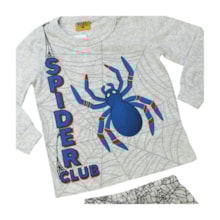 Pijama Longo Masculino Estampa Spider Brilha no Escuro 26513 - Rollu
