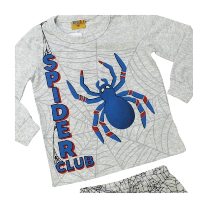 Pijama Longo Masculino Estampa Spider Brilha no Escuro 26513 - Rollu