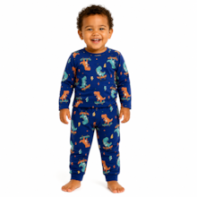 Pijama Longo Térmico Masculino Estampado Dinossauros  7334 - Bicho Bagunça