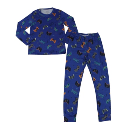 Pijama Longo Térmico Masculino Estampado Game 7336 - Bicho Bagunça