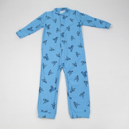 Pijama Macacão Moletom Masculino Estampado Dinossauros 9074 - Abrange
