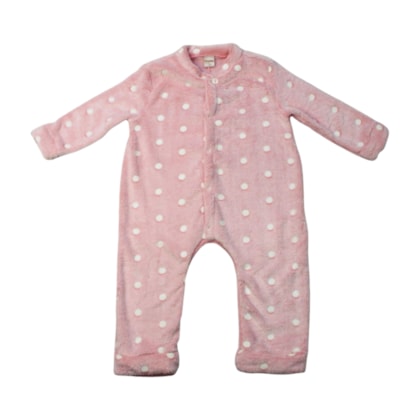 Pijama Macacão Pelúcia Feminino Bolas Brilha no Escuro 8773 - Pokotinha