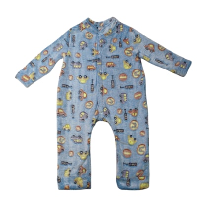 Pijama Macacão Pelúcia Masculino Estampado Carros  Brilha no Escuro 8629 - Perfect Boys