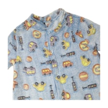 Pijama Macacão Pelúcia Masculino Estampado Carros  Brilha no Escuro 8629 - Perfect Boys