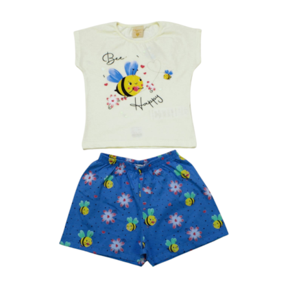 Pijama Malha Curto Feminino Abelhinha Brilha no Escuro 00021 - Angerô  