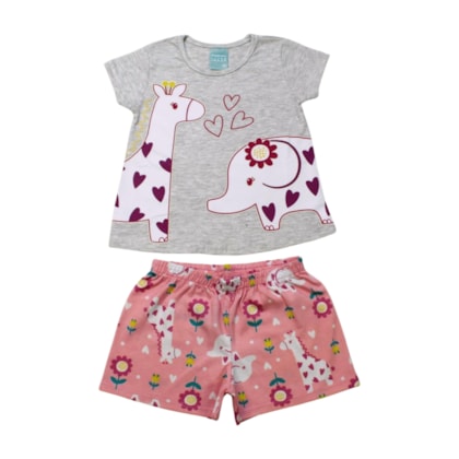 Pijama Malha Curto Feminino Estampa Bichos 1001141 - Kyly 