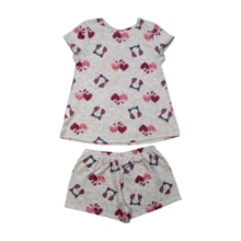 Pijama Malha Curto Feminino Estampa Corações 1001143 - Kyly 