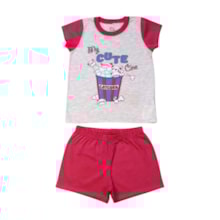 Pijama Malha Curto Feminino Estampa Cute Brilha no Escuro 43799 - Boca Grande