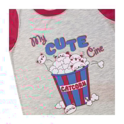 Pijama Malha Curto Feminino Estampa Cute Brilha no Escuro 43799 - Boca Grande