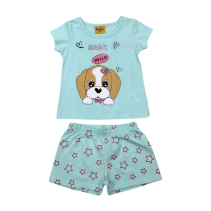 Pijama Malha Curto Feminino Estampa Dog 21195 - Rollu 