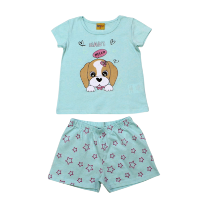 Pijama Malha Curto Feminino Estampa Dog 21195 - Rollu 