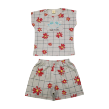 Pijama Malha Curto Feminino Estampa Flores Brilha no Escuro 00020 - Angerô 