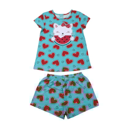 Pijama Malha Curto Feminino Estampa Melancia 1001152 - Kyly