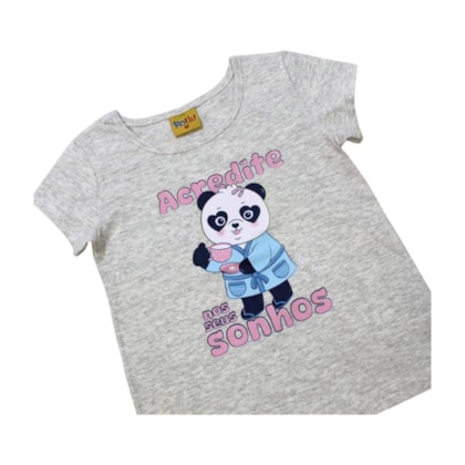 Pijama Malha Curto Feminino Estampa Panda Brilha no Escuro 25193 - Rollu