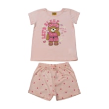 Pijama Malha Curto Feminino Estampa Ursa Brilha no Escuro 24500 - Rollu