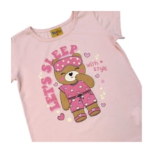 Pijama Malha Curto Feminino Estampa Ursa Brilha no Escuro 24500 - Rollu