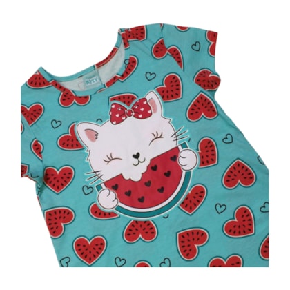 Pijama Malha Curto Feminino Estampado Melancia 1001152 - Kyly 