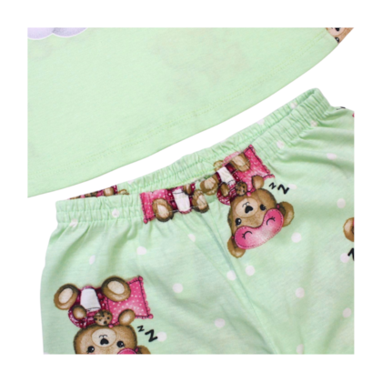 Pijama Malha Curto Feminino Estampado Ursa 1001144 - Kyly