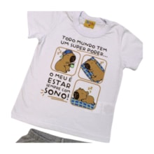 Pijama Malha Curto Masculino Estampa Capivara Brilha no Escuro 25294 - Rollu