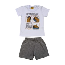 Pijama Malha Curto Masculino Estampa Capivara Brilha no Escuro 25294 - Rollu          