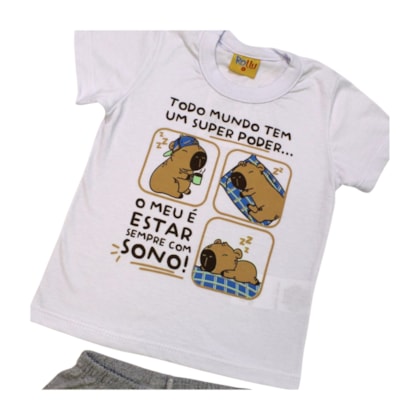 Pijama Malha Curto Masculino Estampa Capivara Brilha no Escuro 25294 - Rollu          