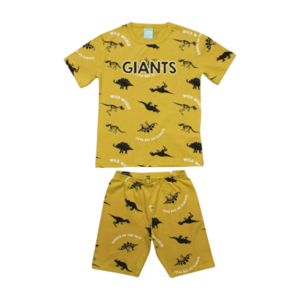 Pijama Malha Curto Masculino Estampa Dinossauros Brilha no Escuro 1000454 - Kyly 