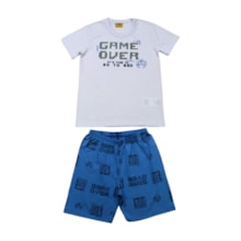 Pijama Malha Curto Masculino Estampa Game Brilha no Escuro 25293 - Rollu