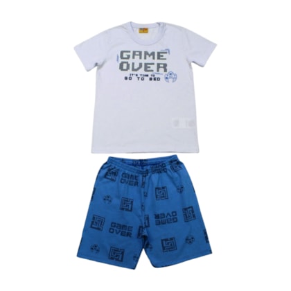 Pijama Malha Curto Masculino Estampa Game Brilha no Escuro 25293 - Rollu