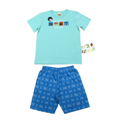 Pijama Malha Curto Masculino Estampa Player Brilha no Escuro 8780 - Livy 