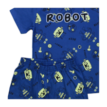 Pijama Malha Curto Masculino Estampa Robot Brilha no Escuro 9262 - Bicho Bagunça     