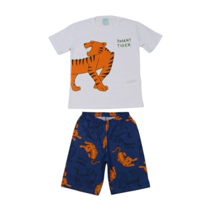 Pijama Malha Curto Masculino Estampa Tigre 1001154 - Kyly 