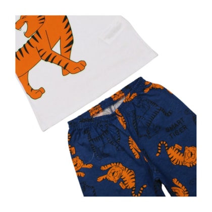 Pijama Malha Curto Masculino Estampa Tigre 1001154 - Kyly 