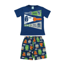 Pijama Malha Curto Masculino Estampado Skate 1001155 - Kyly