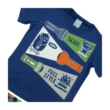 Pijama Malha Curto Masculino Estampado Skate 1001155 - Kyly