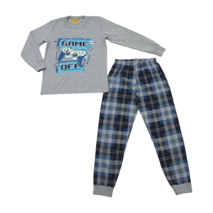 Pijama Malha Longo Estampa Controle Brilha no Escuro 23294 - Rollu 