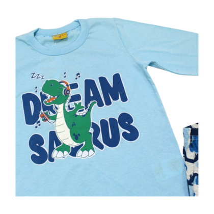 Pijama Malha Longo Estampa Dino Brilha no Escuro 23292 - Rollu 