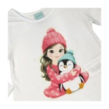 Pijama Malha Longo Estampa Pinguim Brilha no Escuro 1001635 - Kyly