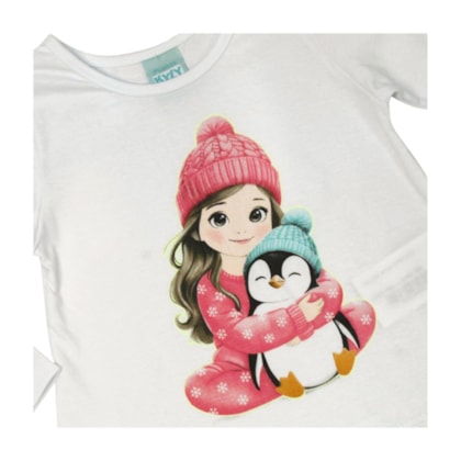 Pijama Malha Longo Estampa Pinguim Brilha no Escuro 1001635 - Kyly