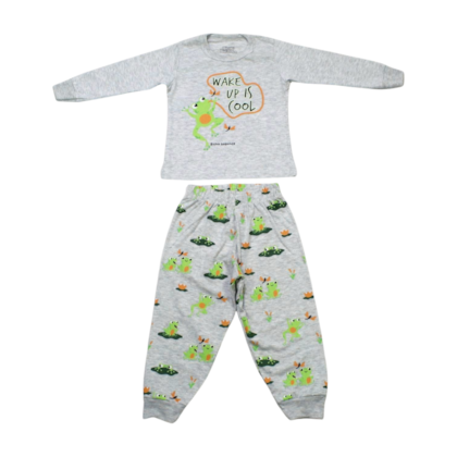 Pijama Malha Longo Estampa Sapos Brilha no Escuro 9274 - Bicho Bagunça 