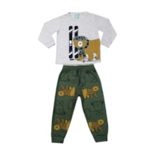 Pijama Malha Longo Estampa Urso Brilha no Escuro 1000878 - Kyly